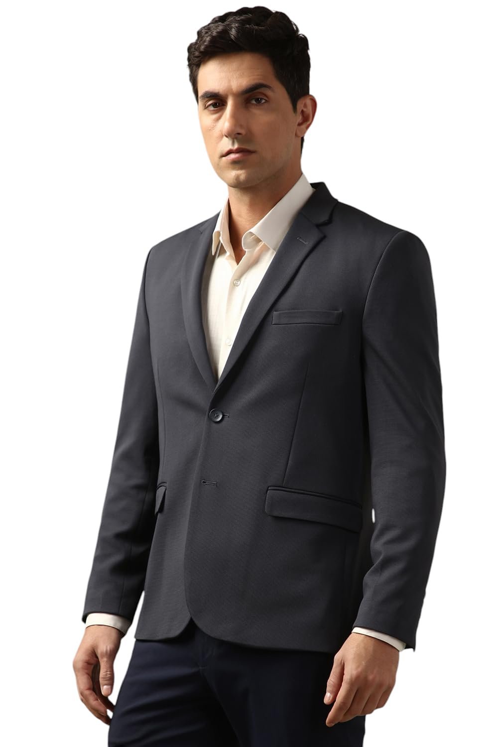 Peter England Men's Classic Blazer (PIBZWNSP988272_Charcoal