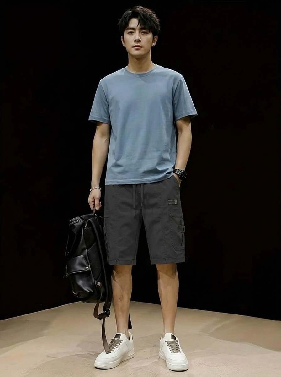 Men shorts || Men shorts cotton || Men shorts casual (Short-10-Grey-XL)