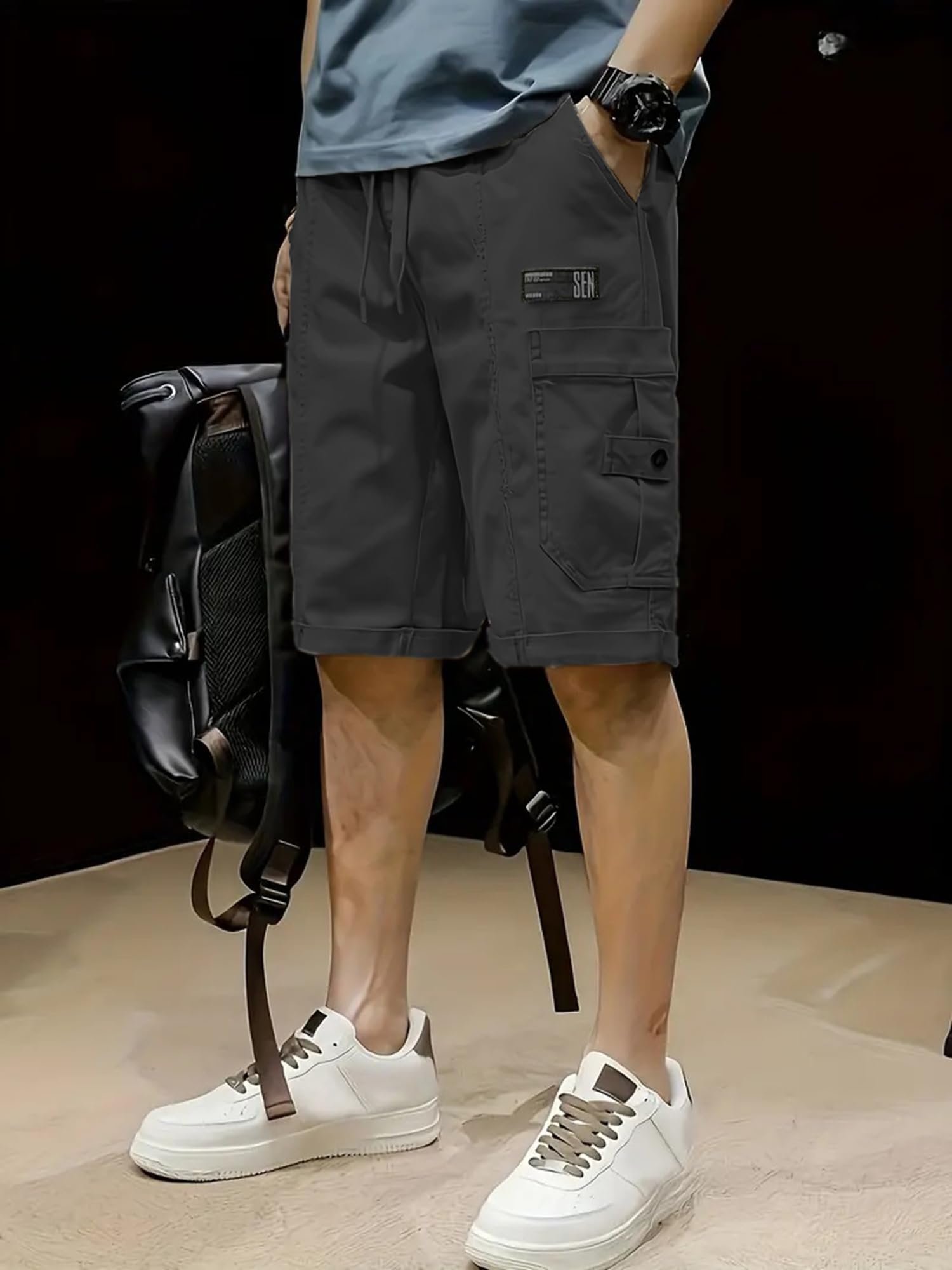 Men shorts || Men shorts cotton || Men shorts casual (Short-10-Grey-XL)