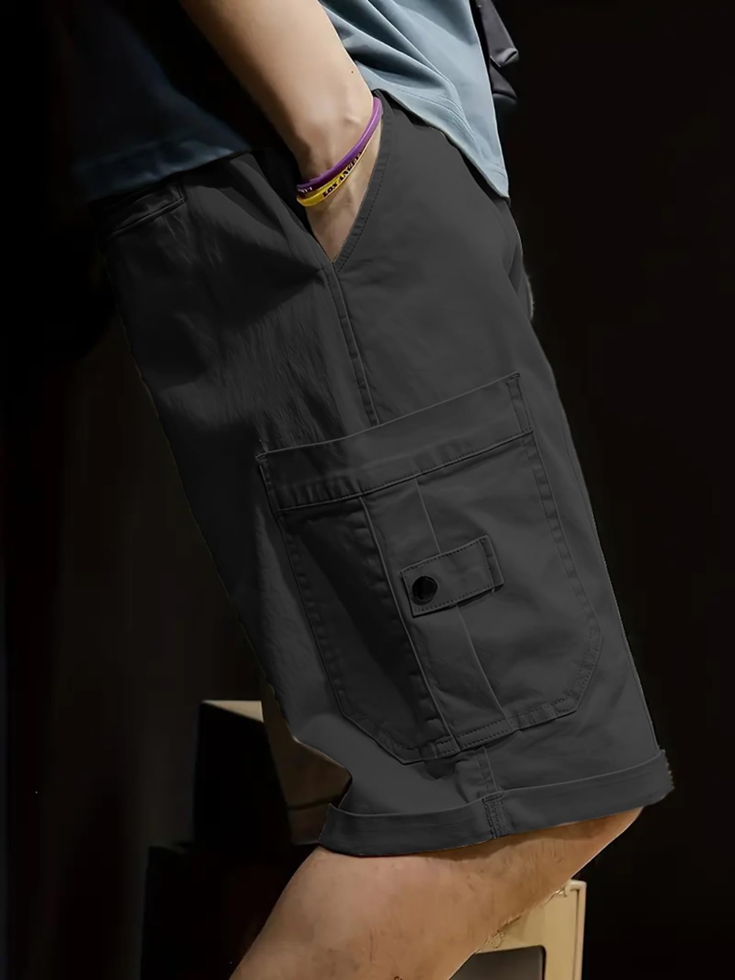 Men shorts || Men shorts cotton || Men shorts casual (Short-10-Grey-XL)