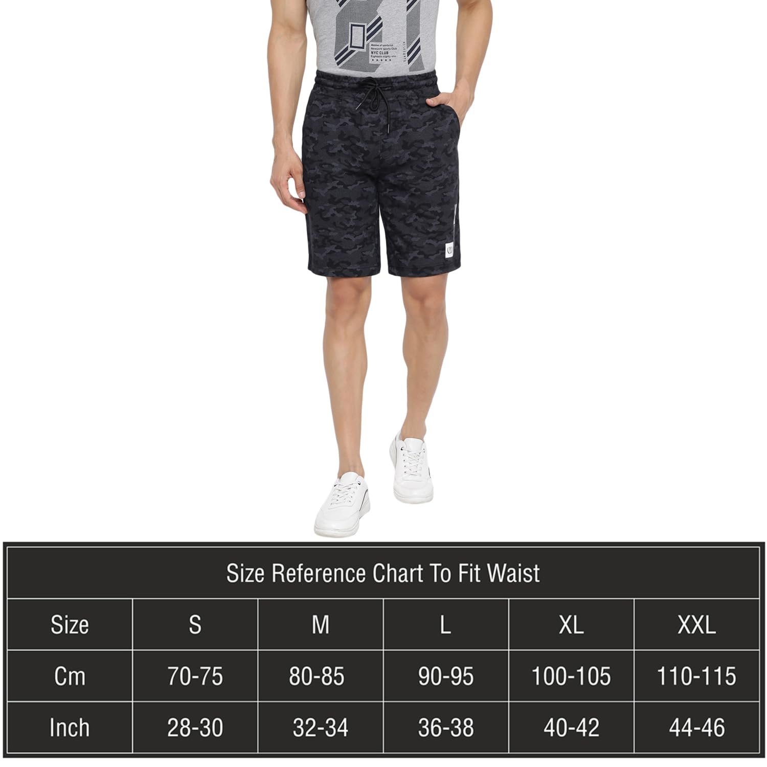 Van Heusen Men's Shorts (IHESH1VSBK70015_Black_L_Black_L)