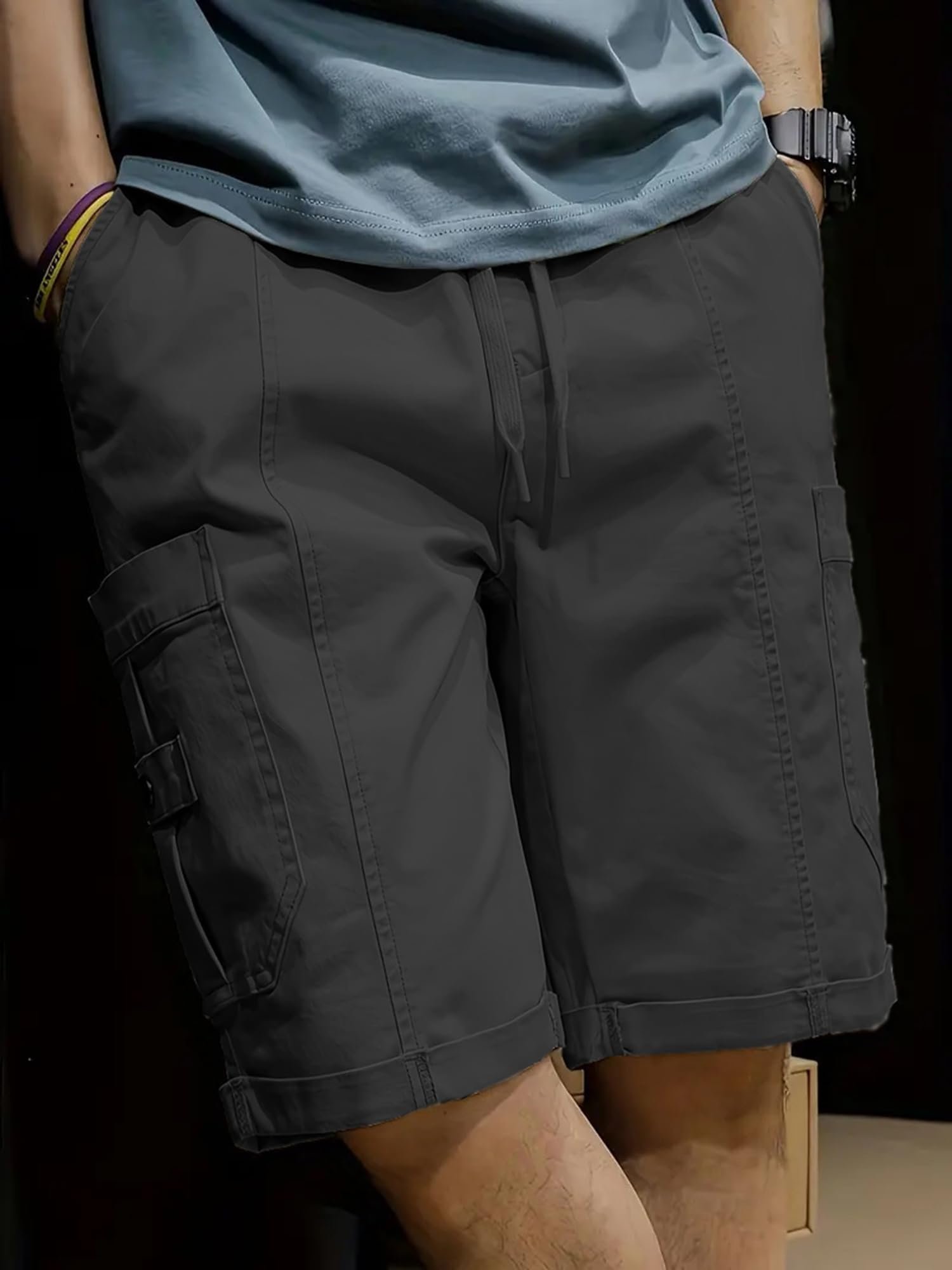 Men shorts || Men shorts cotton || Men shorts casual (Short-10-Grey-XL)