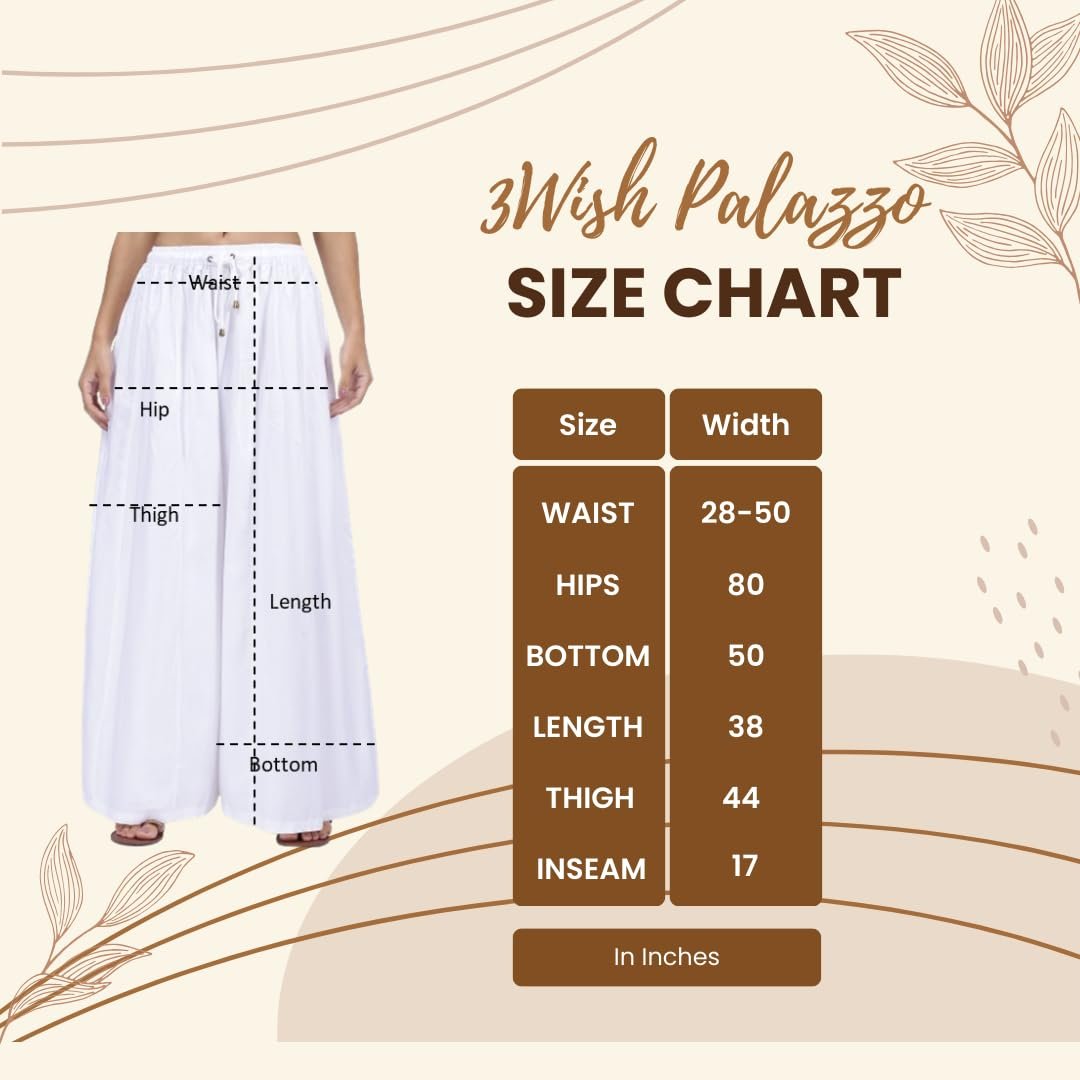 3wish Rayon Flared Palazzo Pants for Women from Ayesha Creations: Stylish White Palazzo Pants, Beige Pants, & Dhoti-Inspired Designs - Perfect for Versatile Fashion Trends Women Love - Colour Black