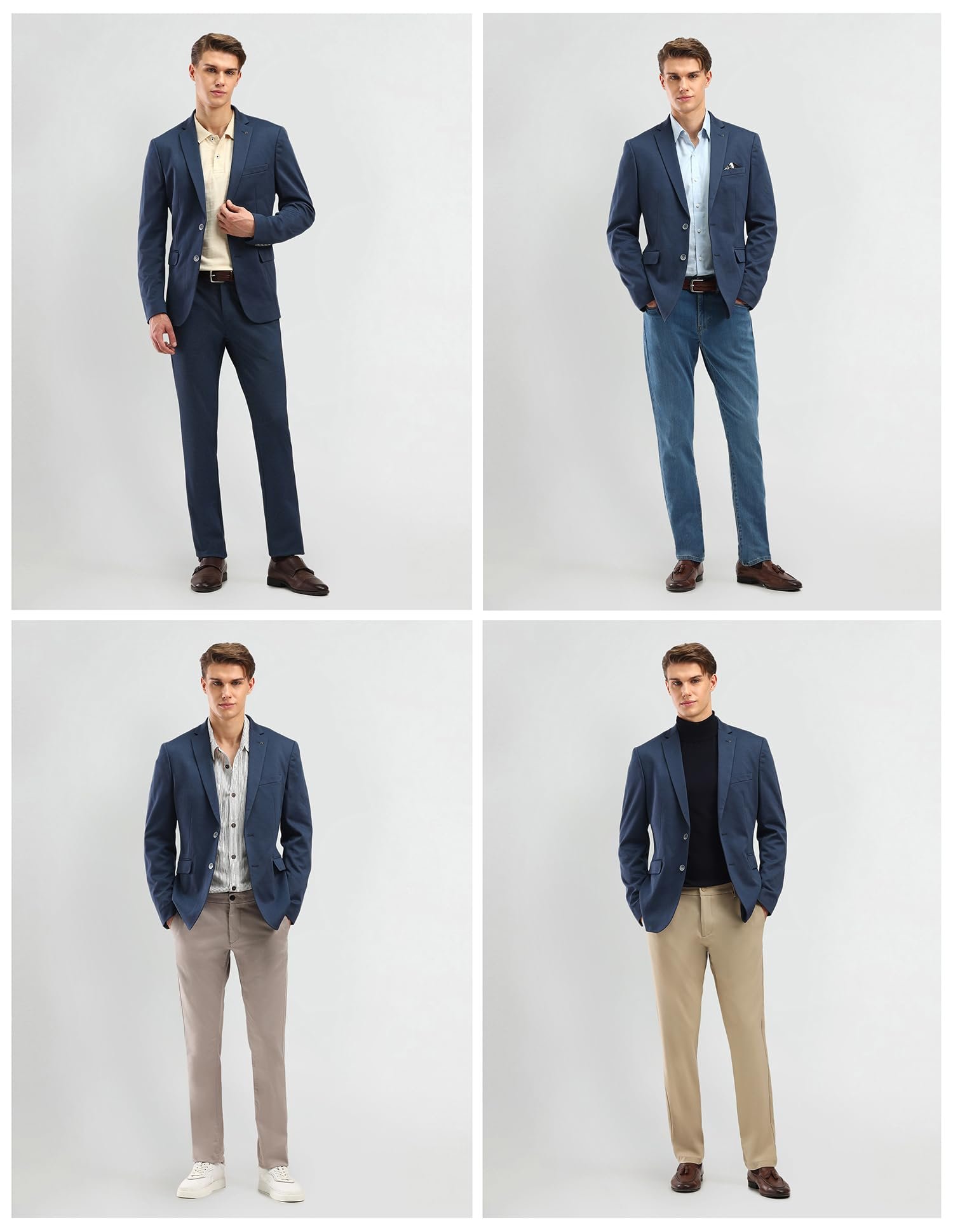 Arrow Solid Slim Fit Blazer for Men - Button Closure Formal & Casual Wear Mens Blazer - 38, Navy