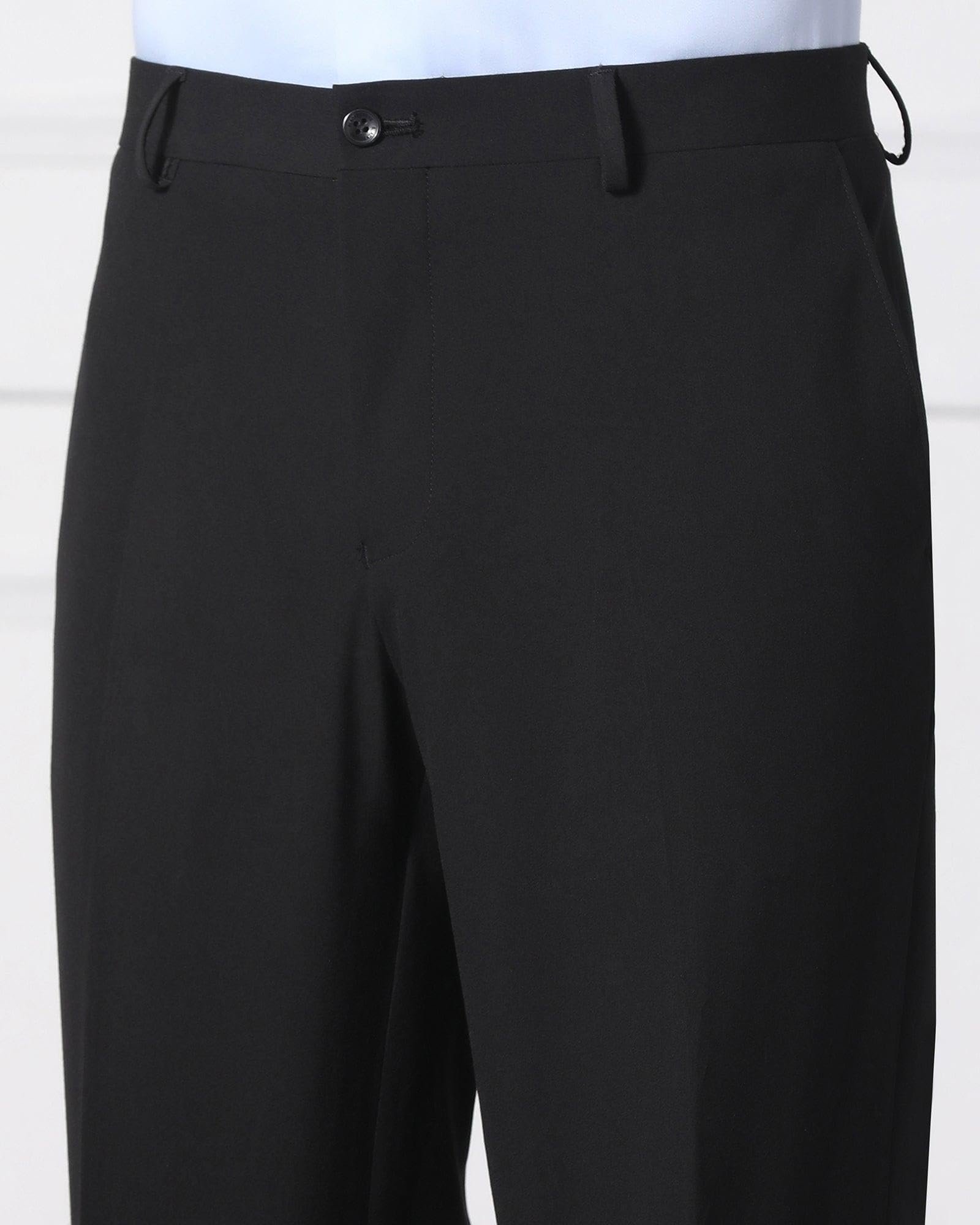 Blackberrys Men's Slim Fit Solid Black Formal Suits