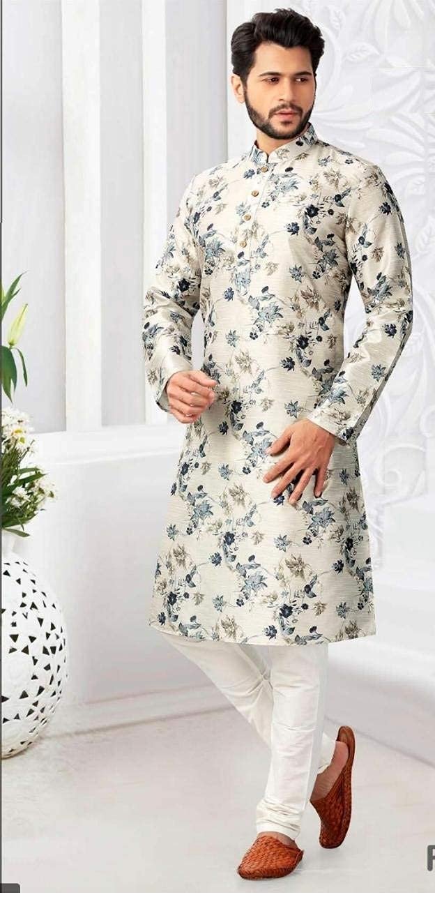 Logass Cotton Printed Kurta Pyjama Set For Men Ethnic & Designer Wear (Le 001) - (Medium), Multicolor