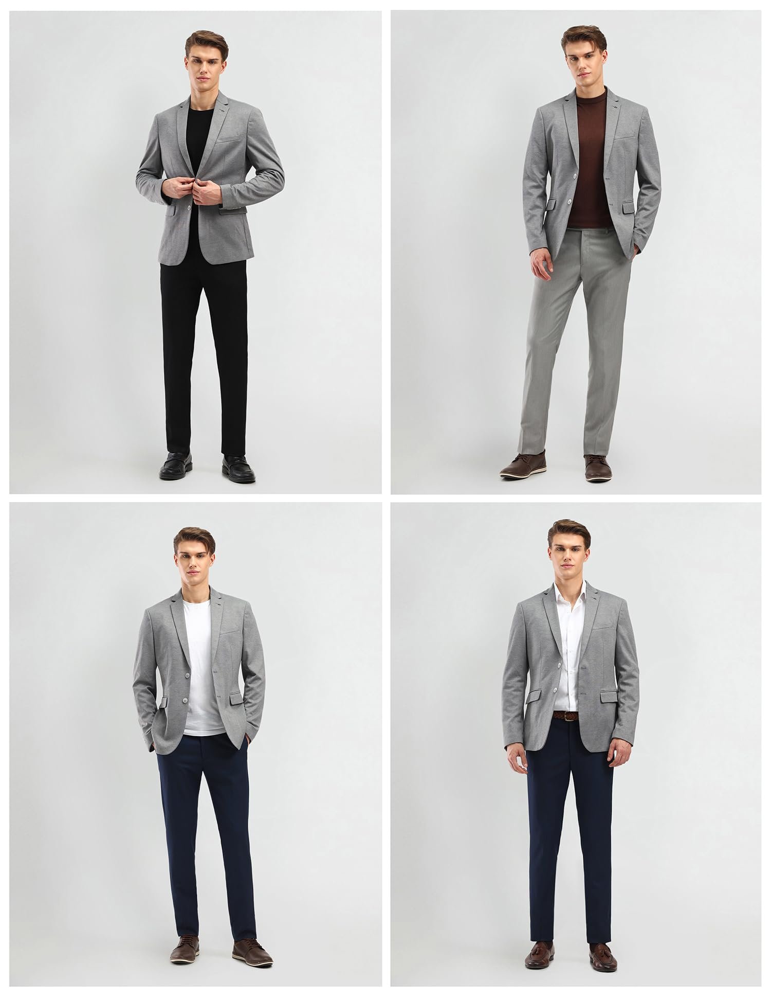Arrow Textured Slim Fit Blazer for Men - Button Closure Formal & Casual Wear Mens Blazer - 40, Grey