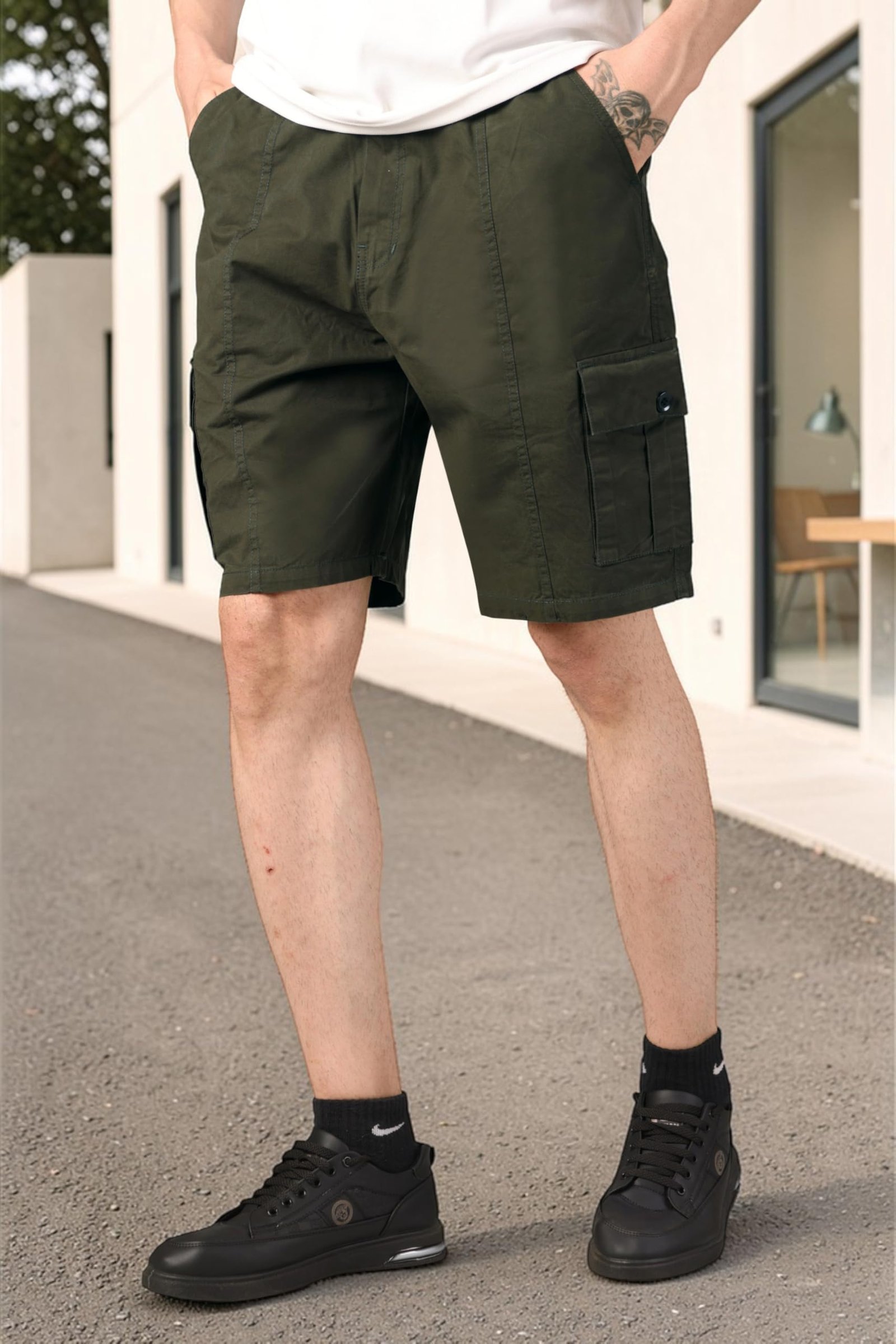 RynoGear Cotton Shorts for Man|| Casual Shorts for Men Stylish || Shorts Pant for Men Military Green