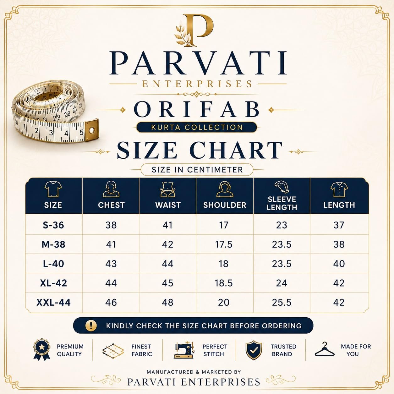 ORIFAB Men’s Yellow Lakhnawi Chikankari Kurta Cotton Blend Embroidered Ethnic Wear for Men Mandarin Collar Full Sleeve Knee Length Straight Fit Festive Wedding Party Traditional Kurta (Size - XL)