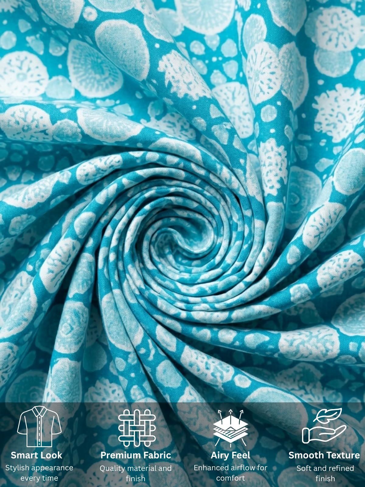GRECIILOOKS Boho Printed Wide Leg Palazzo Pants for Women, Flowing High Waist Rayon Trousers for Beach, Vacation, Lounge, and Summer Style Turquoise