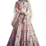 TRENDMALLS Women's Silk Embroidery Work Bridal Semi-Stitched Lehenga Choli With Dupatta (L46-Pink-Semi-Stitch), Free Size