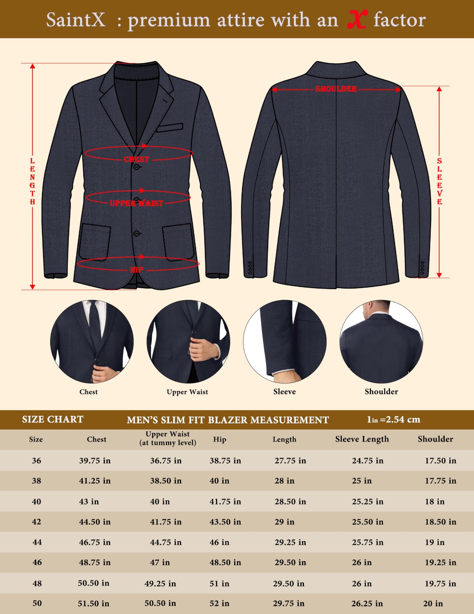 SaintX Men's Formal Blazer/Coat, dri-fit Fabric, Office