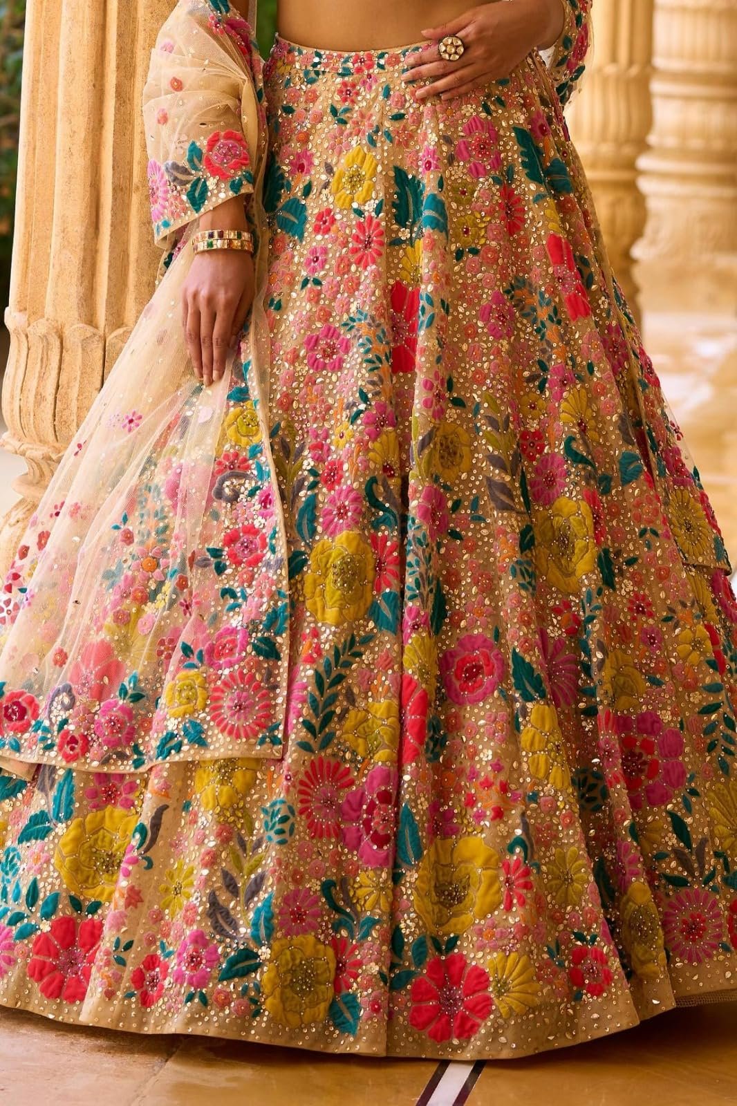 AG Clothing Women's Georgette Semi Stitched Lehenga Choli With Dupatta, Designer Sequin Embroidery Work, Traditional Ethnic Wear Wedding Lehenga for Women